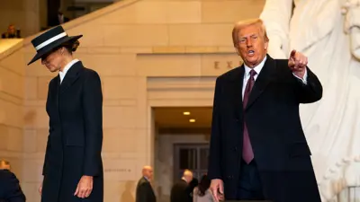 الرئيس الأمريكي دونالد ترامب خلال حفل تنصيبه