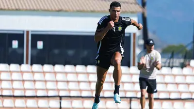 رونالدو في تدريبات النصر السعودي