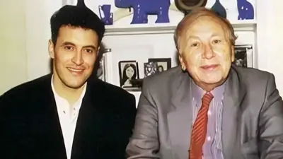 الشاعر الراحل نزار قباني والفنان كاظم الساهر