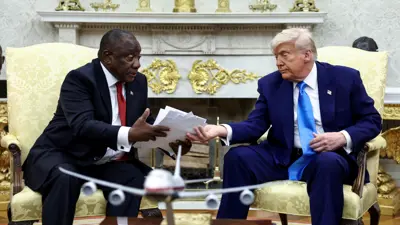 دونالد ترامب وسيريل رامافوزا