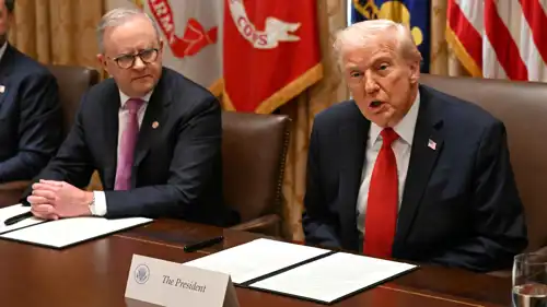 الرئيس دونالد ترامب خلال اجتماع برئيس وزراء أستراليا في البيت الأبيض