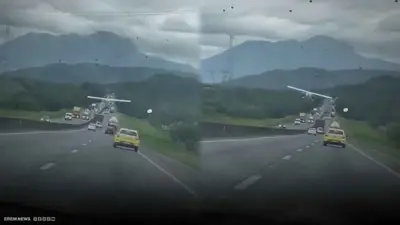 هبوط إضطراري درامي لطائرة