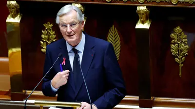 رئيس الوزراء الفرنسي ميشيل بارنييه خلال جلسة البرلمان 
