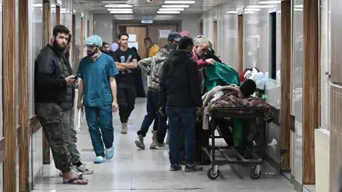 لحظة وصول مصابي العملية لمستشفى المواساة في دمشق