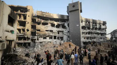 مستشفى الشفاء في غزة بعد انسحاب القوات الإسرائيلية منه