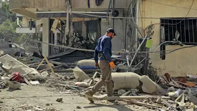 آثار القصف الإسرائيلي الأخير على الضاحية الجنوبية