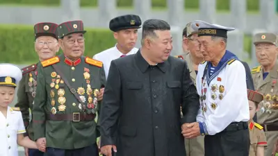 كيم جونغ أون خلال الاحتفال بذكرى الحرب الكورية