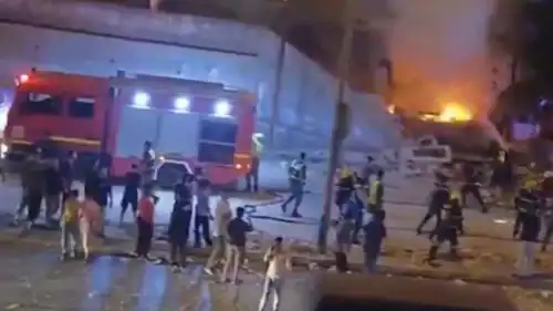 موقع المنزل الذي انفجرت فيه اسطوانة الغاز