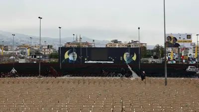 من الاستعدادات لمراسم التشييع