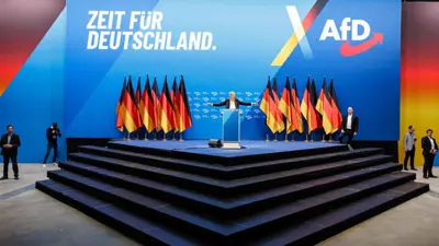 أليس فايدل خلال مؤتمر الحزب في ريزا