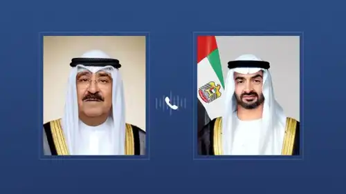 الشيخ محمد بن زايد والشيخ مشعل الأحمد الصباح