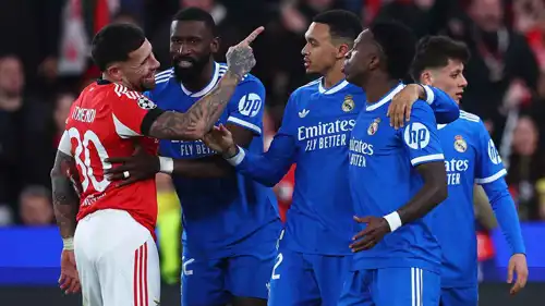 أنطونيو روديغر خلال مباراة ريال مدريد وبنفيكا