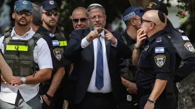 إيتمار بن غفير خلال اقتحام المسجد الأقصى