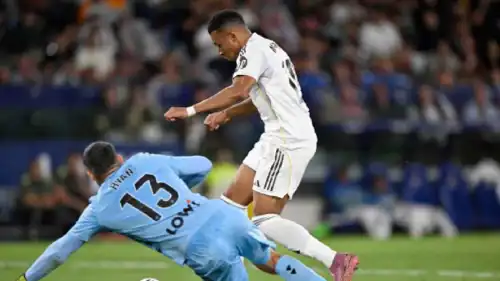 كيليان مبابي في مباراة ليفانتي وريال مدريد