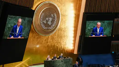 أردوغان خلال خطابه في الأمم المتحدة