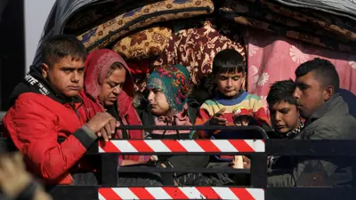 نازحون سوريون فروا من ريف حلب