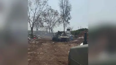 السيارة و"الرابيد" اللذان تم استهدافهما بمسيرة إسرائيلية