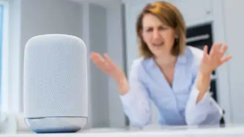 امرأة داخل منزل ذكي