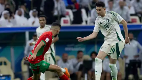 الحمدان في مباراة السعودية والمغرب