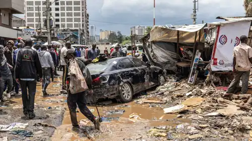 جانب من الأضرار التي خلفتها الأمطار في كينيا