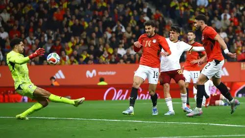 مصطفى شوبير تألق في مباراة مصر وإسبانيا