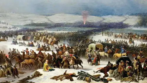 لوحة تصور غزو نابليون لروسيا عام 1812