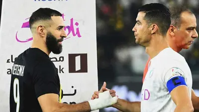 مواجهة سابقة بين رونالدو وبنزيما في دوري روشن