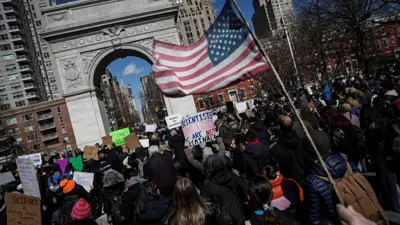 احتجاجات في واشنطن للتنديد بسياسة ترامب