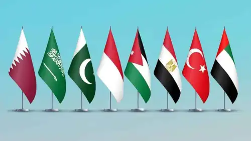 أعلام الدول المشاركة في البيان