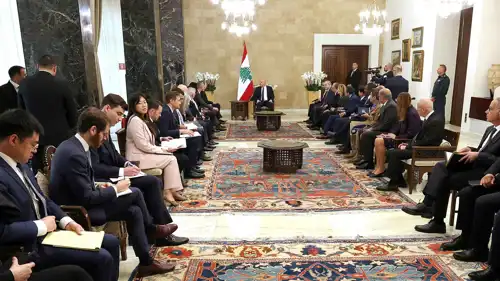الرئيس اللبناني جوزيف عون خلال لقائه وفدا من مجلس الأمن الدولي