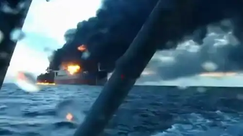 انفجار سابق في سفينة شحن في البحر الأسود