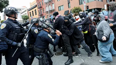 مشهد من المواجهات في سان فرانسيسكو