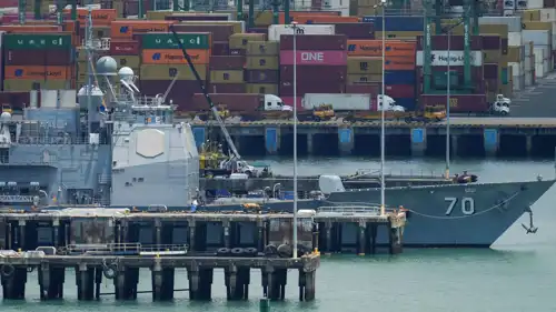 سفينة حربية أمريكية في البحر الكاريبي