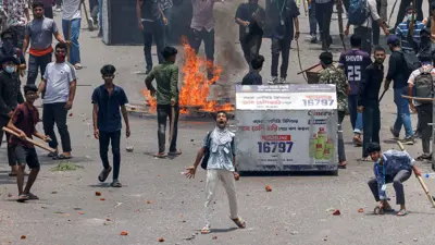 مشهد من الاحتجاجات الطلابية 