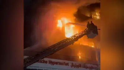 جانب من حريق الكوت في العراق