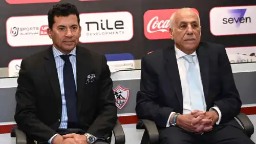 أشرف صبحي وزير الرياضة مع حسين لبيب رئيس الزمالك