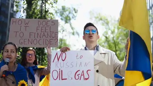 من مظاهرات في أوكرانيا لمطالبة أوروبا بحظر استيراد الغاز الروسي