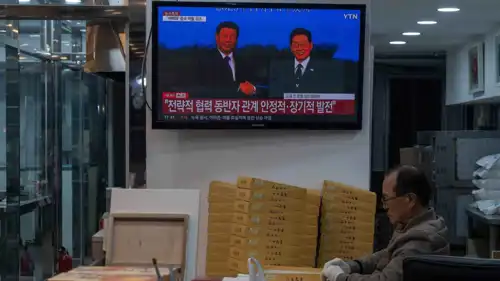 بث تلفزيوني للقاء زعيمي كوريا الجنوبية والصين