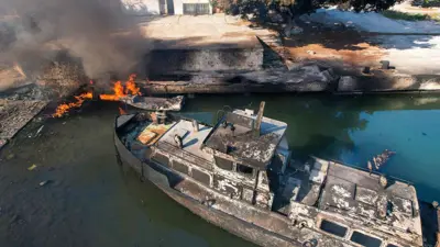 من آثار الغارات الإسرائيلية على مواقع سورية