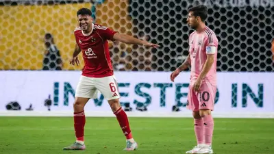 ياسر إبراهيم وميسي خلال مباراة الأهلي وإنتر ميامي