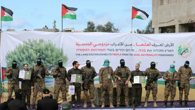 جانب من عملية سابقة لتبادل الأسرى بين إسرائيل وحماس