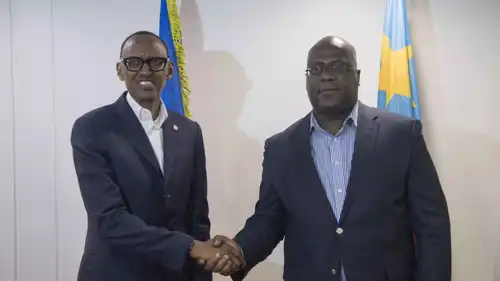 رئيس الكونغو تشيسكيدي ونظيره الرواندي كاغامي 