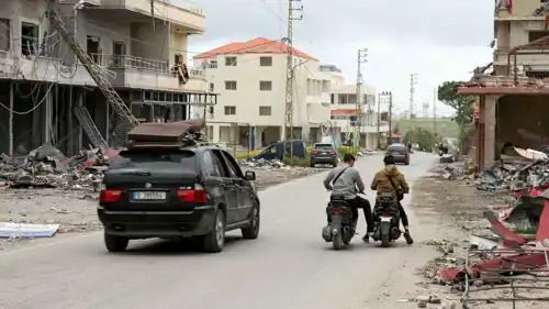 جانب من الدمار الذي لحق بلبنان جراء الحرب الإسرائيلية