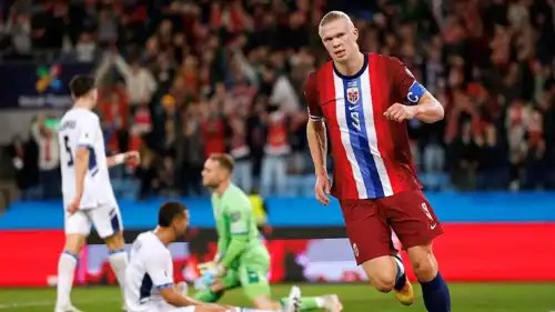 هالاند في مباراة النرويج وإسرائيل