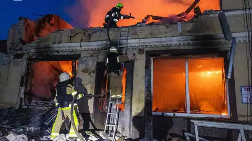 حرائق جراء هجوم روسي بالمسيرات على خاركيف