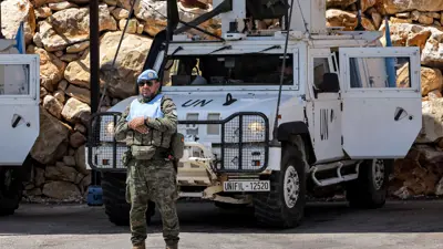 جندي من الكتيبة الإسبانية في "اليونيفيل" جنوبي لبنان