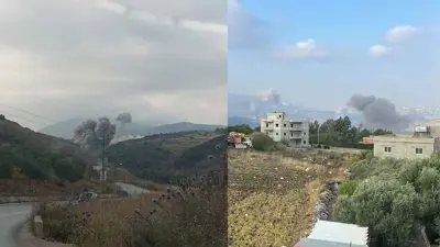 من الغارات الجوية الإسرائيلية على جنوب لبنان