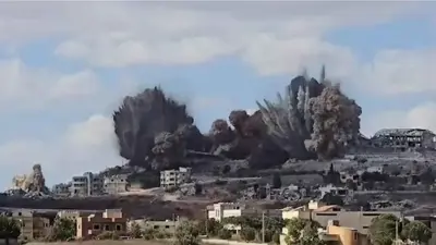 صورة تداولتها وسائل إعلام عبرية لتدمير الطريق المركزي لوحدة الرضوان