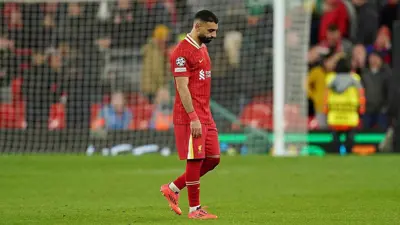 حزن محمد صلاح عقب وداع ليفربول لدوري أبطال أوروبا