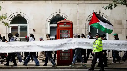 مظاهرة مؤيدة للفلسطينيين في العاصمة البريطانية لندن